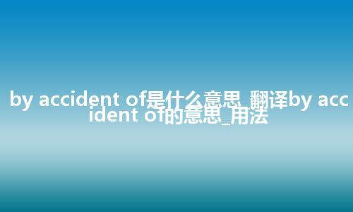 by accident of是什么意思_翻译by accident of的意思_用法