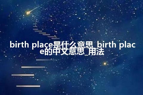 birth place是什么意思_birth place的中文意思_用法