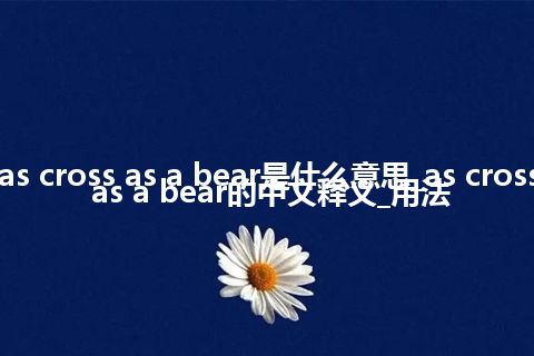 as cross as a bear是什么意思_as cross as a bear的中文释义_用法