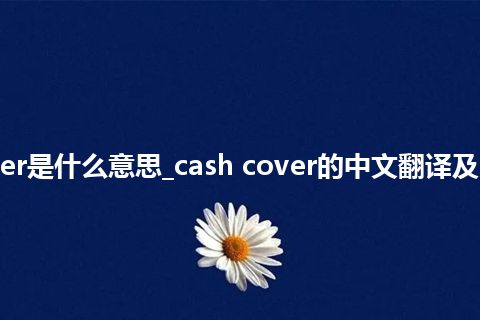 cash cover是什么意思_cash cover的中文翻译及用法_用法