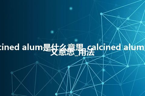 calcined alum是什么意思_calcined alum的中文意思_用法