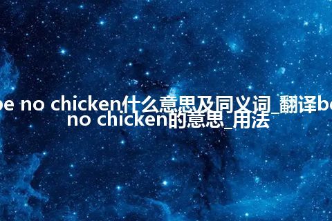 be no chicken什么意思及同义词_翻译be no chicken的意思_用法