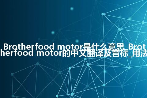 Brotherfood motor是什么意思_Brotherfood motor的中文翻译及音标_用法
