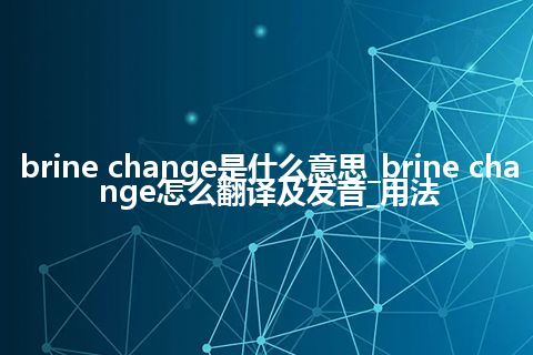 brine change是什么意思_brine change怎么翻译及发音_用法