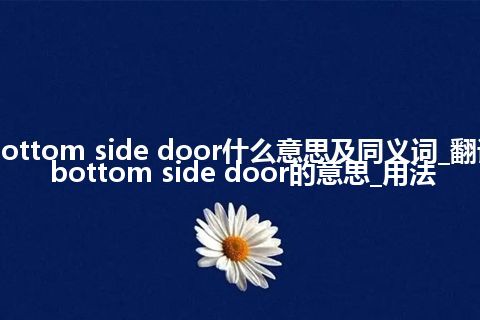 bottom side door什么意思及同义词_翻译bottom side door的意思_用法