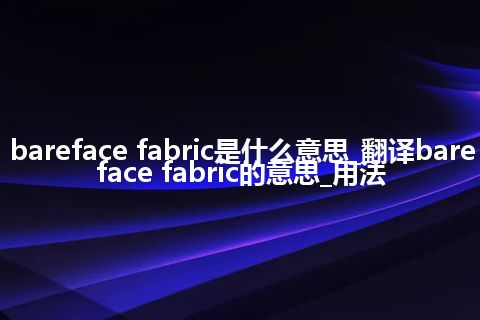 bareface fabric是什么意思_翻译bareface fabric的意思_用法