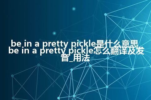 be in a pretty pickle是什么意思_be in a pretty pickle怎么翻译及发音_用法