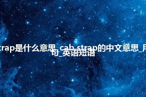cab strap是什么意思_cab strap的中文意思_用法_例句_英语短语