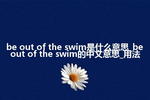 be out of the swim是什么意思_be out of the swim的中文意思_用法