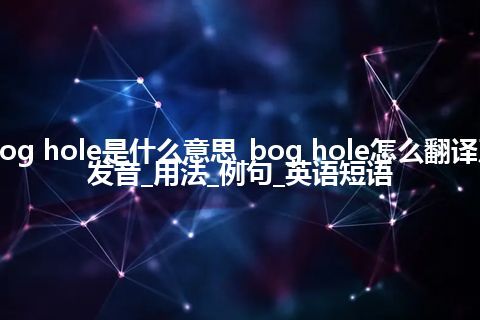 bog hole是什么意思_bog hole怎么翻译及发音_用法_例句_英语短语