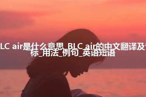 BLC air是什么意思_BLC air的中文翻译及音标_用法_例句_英语短语