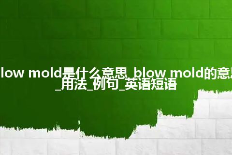 blow mold是什么意思_blow mold的意思_用法_例句_英语短语