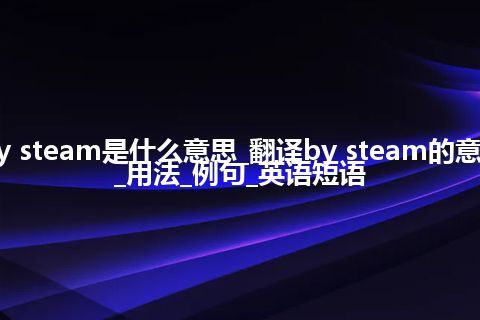 by steam是什么意思_翻译by steam的意思_用法_例句_英语短语