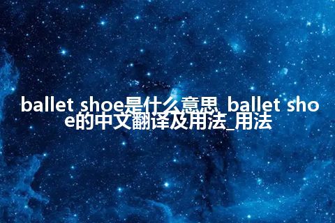 ballet shoe是什么意思_ballet shoe的中文翻译及用法_用法