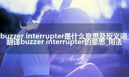 buzzer interrupter是什么意思及反义词_翻译buzzer interrupter的意思_用法