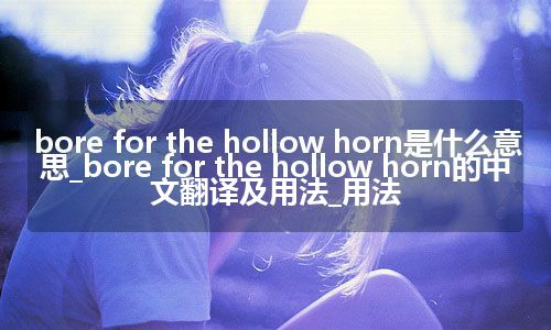 bore for the hollow horn是什么意思_bore for the hollow horn的中文翻译及用法_用法