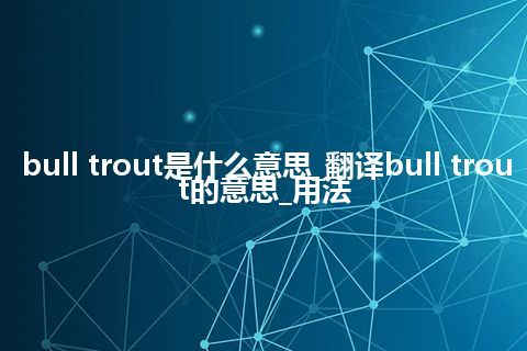 bull trout是什么意思_翻译bull trout的意思_用法