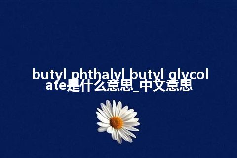 butyl phthalyl butyl glycolate是什么意思_中文意思