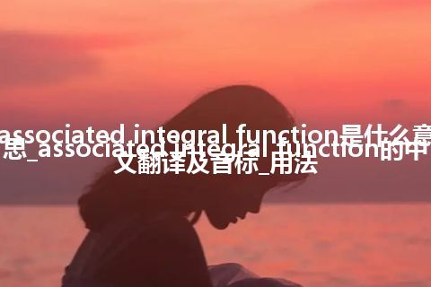 associated integral function是什么意思_associated integral function的中文翻译及音标_用法