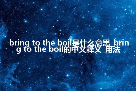 bring to the boil是什么意思_bring to the boil的中文释义_用法