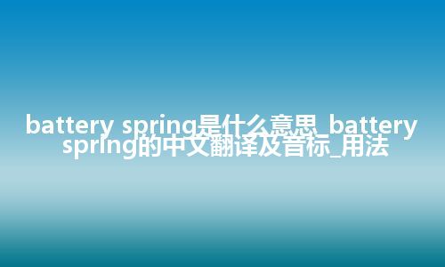 battery spring是什么意思_battery spring的中文翻译及音标_用法
