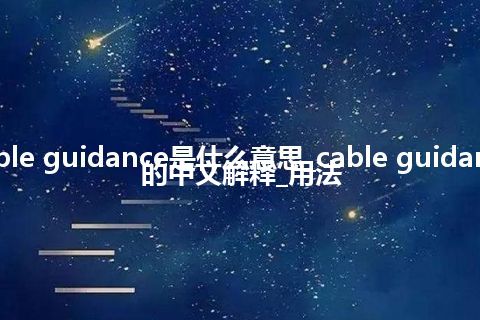 cable guidance是什么意思_cable guidance的中文解释_用法