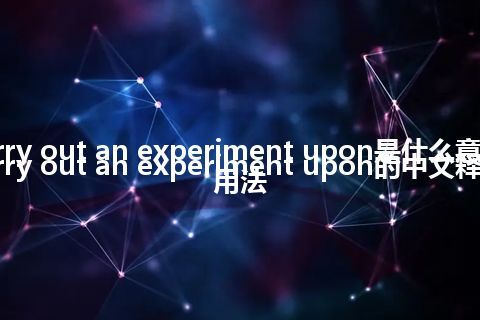 carry out an experiment upon是什么意思_carry out an experiment upon的中文释义_用法