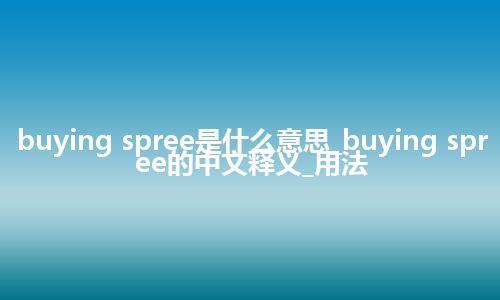 buying spree是什么意思_buying spree的中文释义_用法