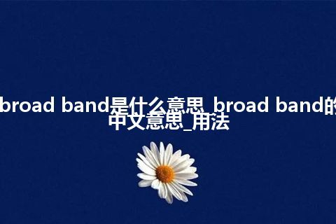 broad band是什么意思_broad band的中文意思_用法