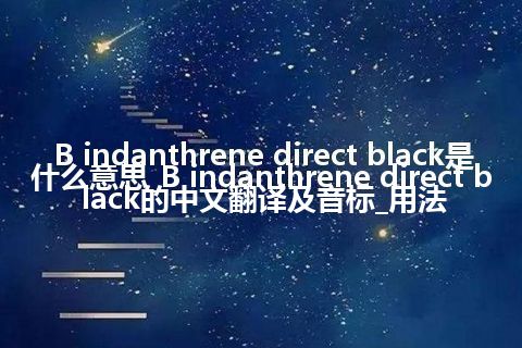 B indanthrene direct black是什么意思_B indanthrene direct black的中文翻译及音标_用法