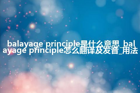 balayage principle是什么意思_balayage principle怎么翻译及发音_用法