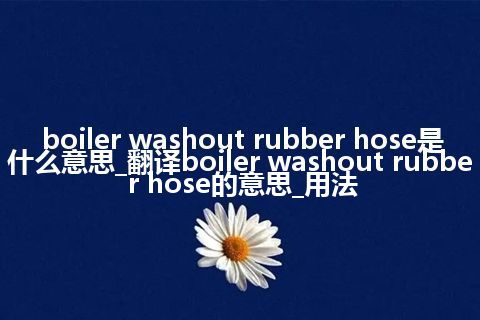 boiler washout rubber hose是什么意思_翻译boiler washout rubber hose的意思_用法