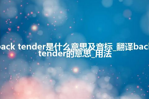 back tender是什么意思及音标_翻译back tender的意思_用法