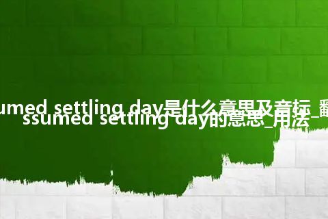 assumed settling day是什么意思及音标_翻译assumed settling day的意思_用法