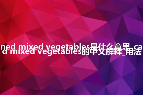 canned mixed vegetables是什么意思_canned mixed vegetables的中文解释_用法
