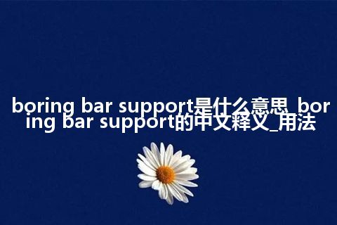 boring bar support是什么意思_boring bar support的中文释义_用法