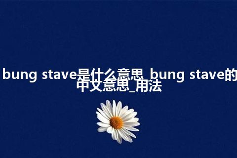 bung stave是什么意思_bung stave的中文意思_用法