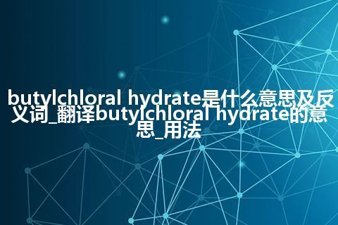 butylchloral hydrate是什么意思及反义词_翻译butylchloral hydrate的意思_用法