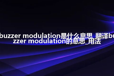 buzzer modulation是什么意思_翻译buzzer modulation的意思_用法