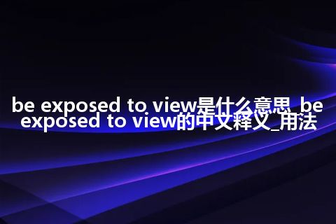 be exposed to view是什么意思_be exposed to view的中文释义_用法