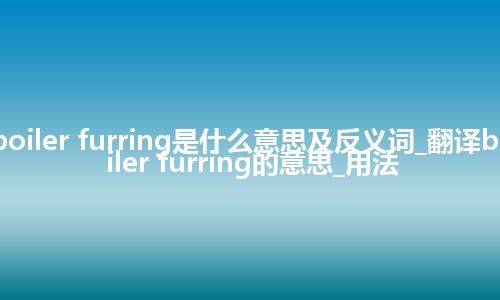 boiler furring是什么意思及反义词_翻译boiler furring的意思_用法
