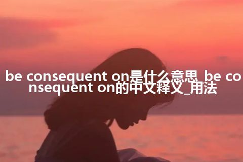 be consequent on是什么意思_be consequent on的中文释义_用法