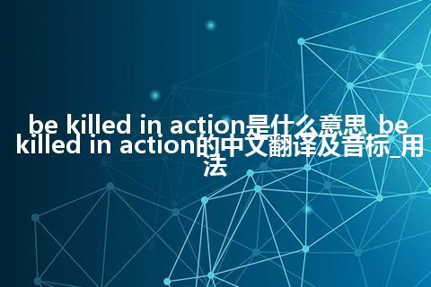 be killed in action是什么意思_be killed in action的中文翻译及音标_用法