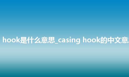 casing hook是什么意思_casing hook的中文意思_用法