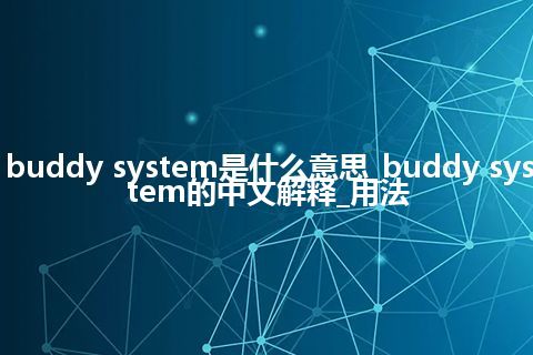buddy system是什么意思_buddy system的中文解释_用法