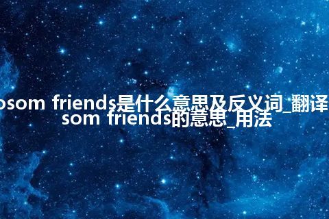 bosom friends是什么意思及反义词_翻译bosom friends的意思_用法