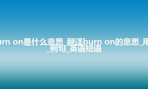 burn on是什么意思_翻译burn on的意思_用法_例句_英语短语