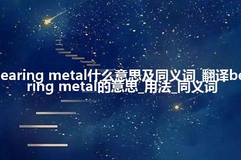 bearing metal什么意思及同义词_翻译bearing metal的意思_用法_同义词