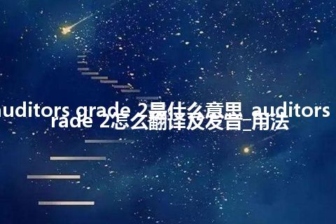 auditors grade 2是什么意思_auditors grade 2怎么翻译及发音_用法