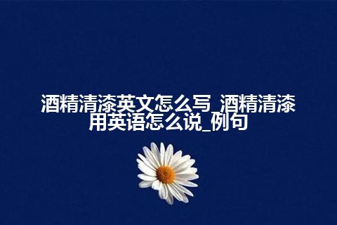 酒精清漆英文怎么写_酒精清漆用英语怎么说_例句